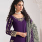 Anaita Purple Roman Silk Stitched Suit with Embroidery & Real Mirror Work