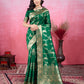 Vedant Vastram Banarasi Silk Fashion Saree - Green | Swadesiicart