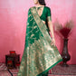 Vedant Vastram Banarasi Silk Fashion Saree - Green | Swadesiicart