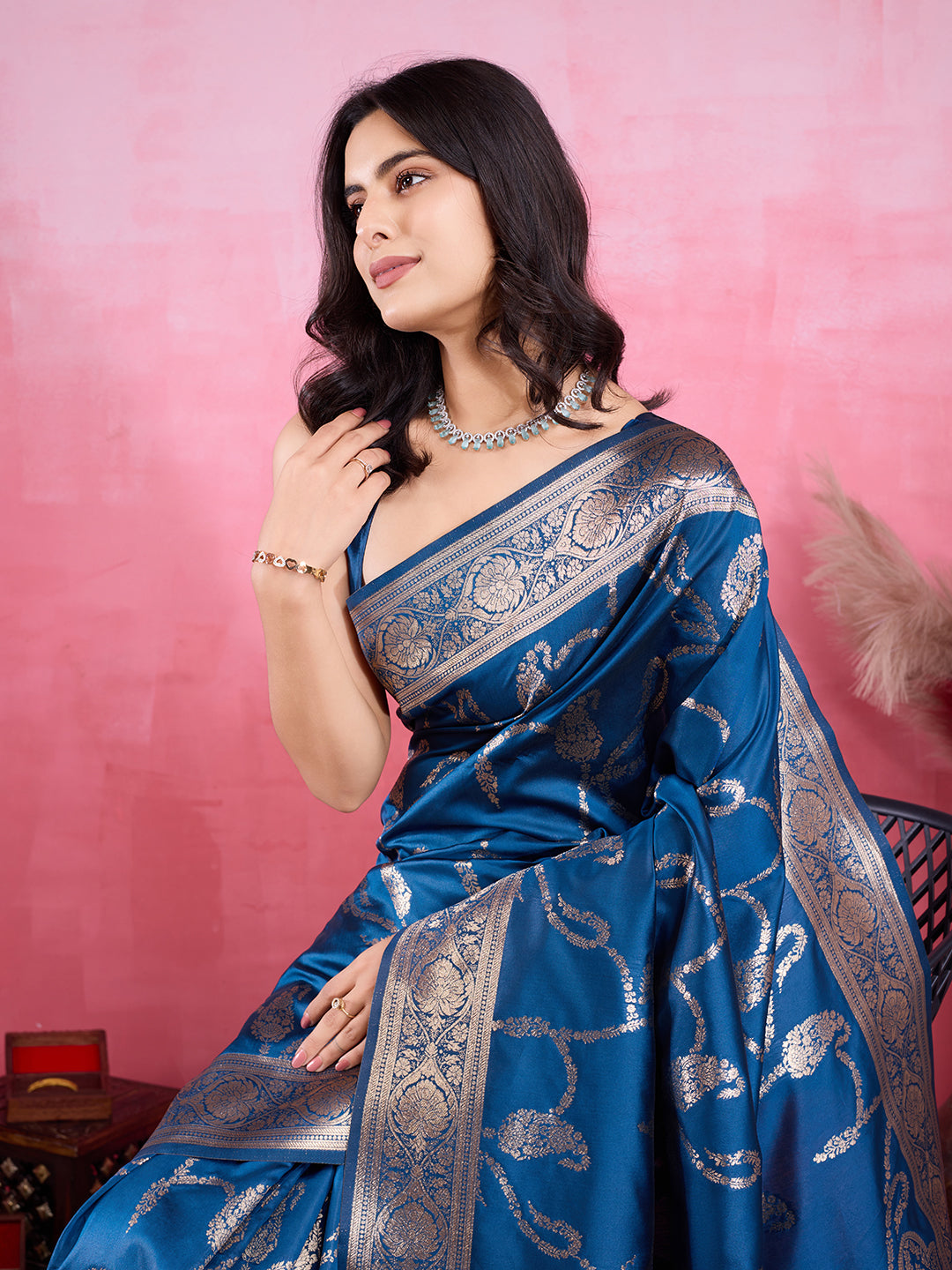 Vedant Vastram Banarasi Silk Fashion Saree - Morpinch | Swadesiicart