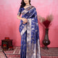 Vedant Vastram Banarasi Silk Fashion Saree - Navy | Swadesiicart