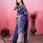 Vedant Vastram Banarasi Silk Fashion Saree - Navy | Swadesiicart