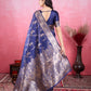 Vedant Vastram Banarasi Silk Fashion Saree - Navy | Swadesiicart