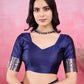 Vedant Vastram Banarasi Silk Fashion Saree - Navy | Swadesiicart