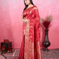 Vedant Vastram Banarasi Silk Fashion Saree - Red | Swadesiicart