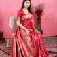 Vedant Vastram Banarasi Silk Fashion Saree - Red | Swadesiicart