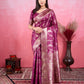 Vedant Vastram Banarasi Silk Fashion Saree - Wine | Swadesiicart