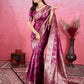 Vedant Vastram Banarasi Silk Fashion Saree - Wine | Swadesiicart