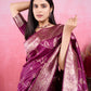 Vedant Vastram Banarasi Silk Fashion Saree - Wine | Swadesiicart