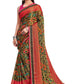 Vamika Golden Yellow Designer Chiffon Brasso Saree With Exclusive Banarasi Lace | Swadesiicart