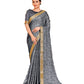 Vamika Grey Designer Cadbury Chiffon Banarasi Lace Saree | Swadesiicart