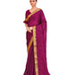Vamika Purple Designer Cadbury Chiffon Banarasi Lace Saree | Swadesiicart