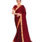 Vamika Maroon Designer Cadbury Chiffon Banarasi Lace Saree | Swadesiicart