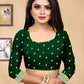 Vedant Vastram Litchi Silk Designer Banarasi Saree - Bottle Green | Swadesiicart