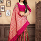 Vedant Vastram Litchi Silk Designer Banarasi Saree - Magenta | Swadesiicart