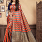 Vedant Vastram Litchi Silk Designer Banarasi Saree - Navy Blue | Swadesiicart