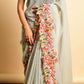 Vamsee Grey Georgette Designer Saree - Swadesiicart