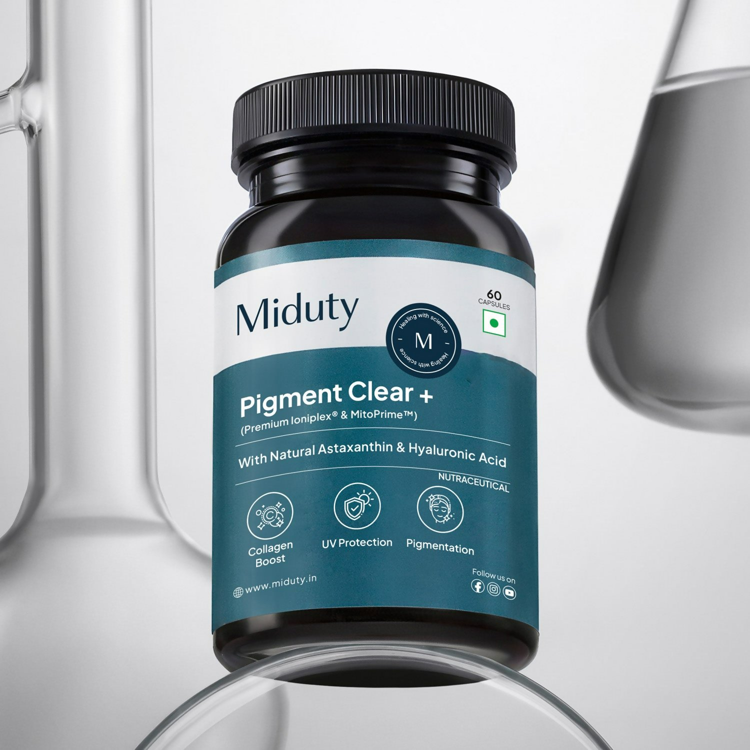 Miduty by Palak Notes Pigment Clear+ Oral Sunscreen Capsules | Swadesiicart
