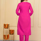 Pink Viscose Chanderi Embroidered Stitched Suit With Dupatta - Tanisha | Swadesiicart
