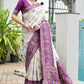 Vishnu Weaves Women's Wine Banarasi Silk Patola Zari Woven Saree with Blouse - Swadesiicart