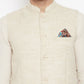 Even Apparels Beige Linen Men Woven Nehru Jacket | Swadesiicart