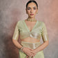 Vishnu Weaves Women's Pista Tissue Linen Zari Woven Saree with Blouse - Swadesiicart