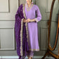 Partywear Designer Viscose Silk Blend Purple Stitched Suit With Dupatta - Tanisha | Swadesiicart
