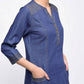 Aniyah Denim Princess Line Straight Kurta In Blue (AN-128K) - Swadesiicart