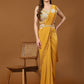 Yellow Lycra Solid Ready to wear Saree with stitched Blouse - Vanita | Swadesiicart