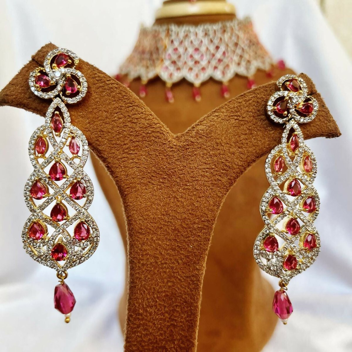 American Diamond Rose Plating Set By House of Ree - Swadesiicart