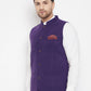 Even Apparels Purple Wool Men's Nehru Jacket-Contrast Lining-Inbuilt Pocket Square | Swadesiicart