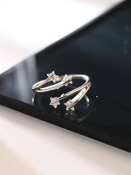 NVR Women's Stylish Latest Silver Plated Ring With Ad Stones | Swadesiicart