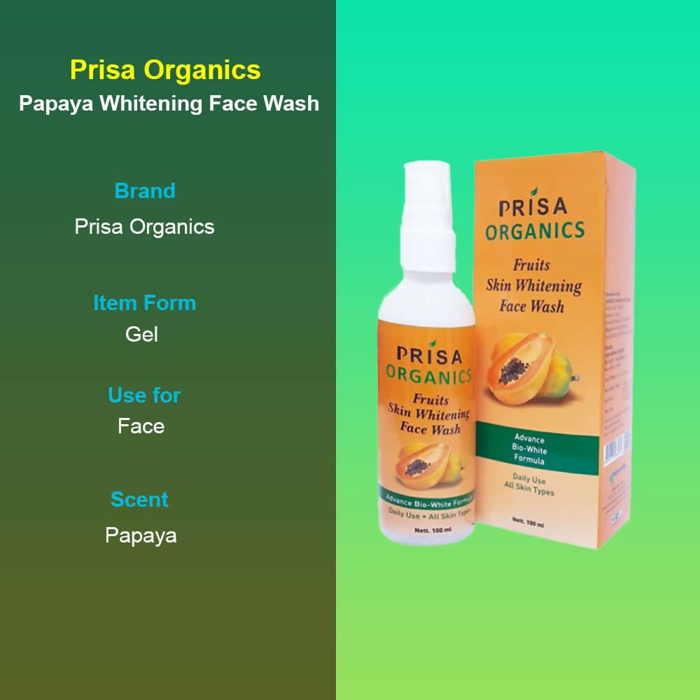 Prisa Organics Saffron & Papaya Lightening Face Wash - Swadesiicart