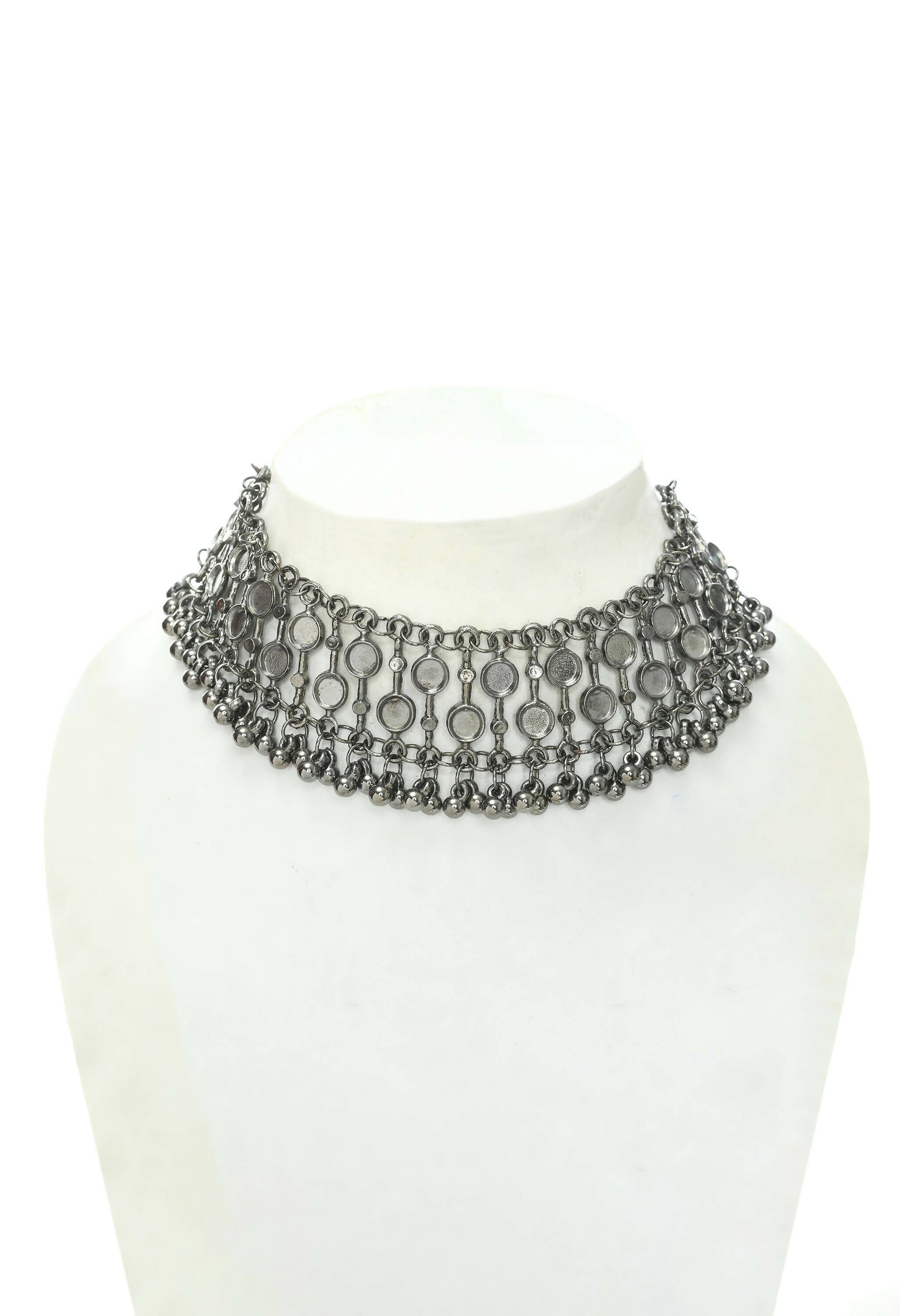 Mominos Fashion Johar Kamal Black-Plated Brass Finish Choker For Women | Swadesiicart