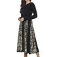Ahalyaa Black Crepe Foil Printed Anarkali Kurta | Swadesiicart