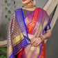 Jyoti Fashion Women's Red Kanjivaram Silk Zari Woven Saree with Blouse | Swadesiicart