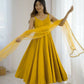 Joban Fashion Yellow Kurta Set Chanderi Sequence Embroidery Work - Swadesiicart