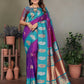 Joban Fashion Banarasi Purple Butti Soft Silk Saree | Swadesiicart