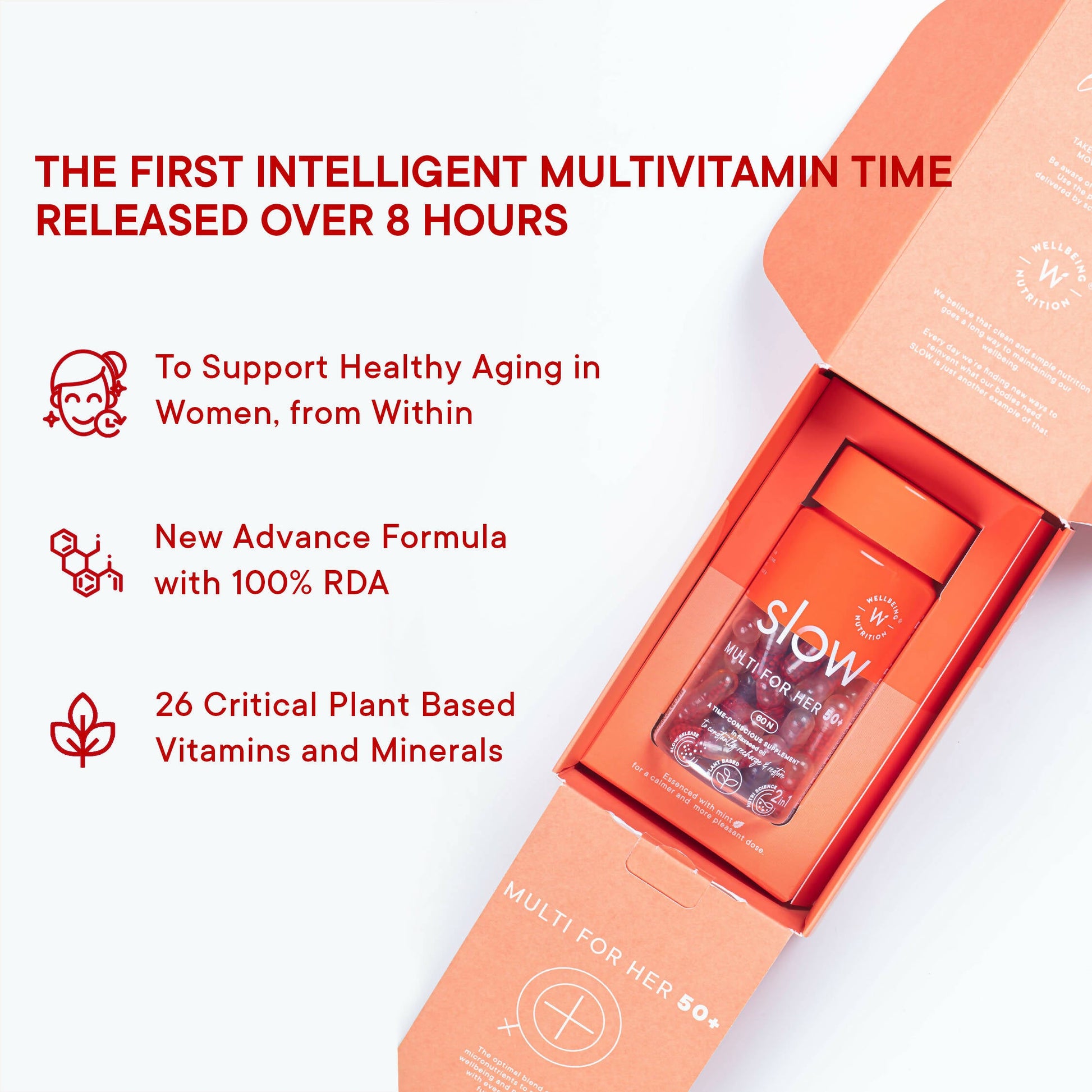 Wellbeing Nutrition Slow | Multivitamin for Her 50+ Capsules - Swadesiicart