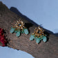 Mint Stone Kundan Earrings (Gold) - Ruby Raang - Swadesiicart