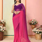 Purple Georgette Pedding Color Printed Ready To Wear Saree - Aalaya | Swadesiicart