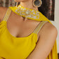 Janasya Yellow Georgette Solid Lehenga Choli Dupatta | Swadesiicart