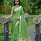 Vishnu Weaves Women's Green Organza Silk Zari Woven Saree with Blouse - Swadesiicart