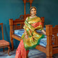 Vishnu Weaves Women's Gajri Patola Banarasi Silk Meenakari Zari Woven Saree with Blouse - Swadesiicart