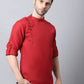 Even Apparels Maroon Pure Cotton Men's Kurta With Side Placket | Swadesiicart