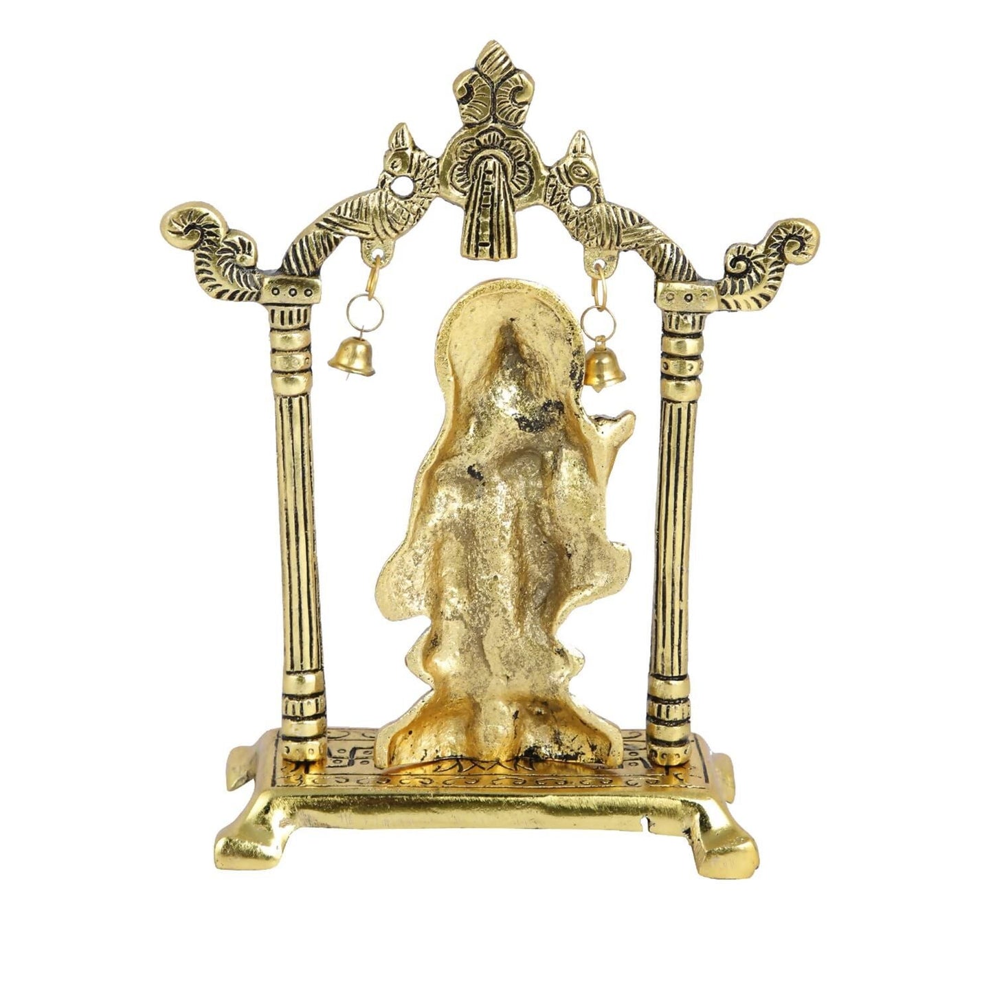 Collectible India Metal Gold-Polished Radha Krishna Idol - Swadesiicart