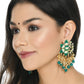 Mominos Fashion Johar Kamal Gold-Polished Kundan Green Meenakari Earrings - Swadesiicart
