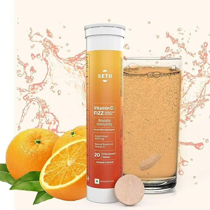 Setu Vitamin C: Fizz - 20 Effervescent Tablets - Swadesiicart
