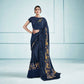 Blue Lycra sequence Saree with Unstitched Blouse Piece - Norita Elaura