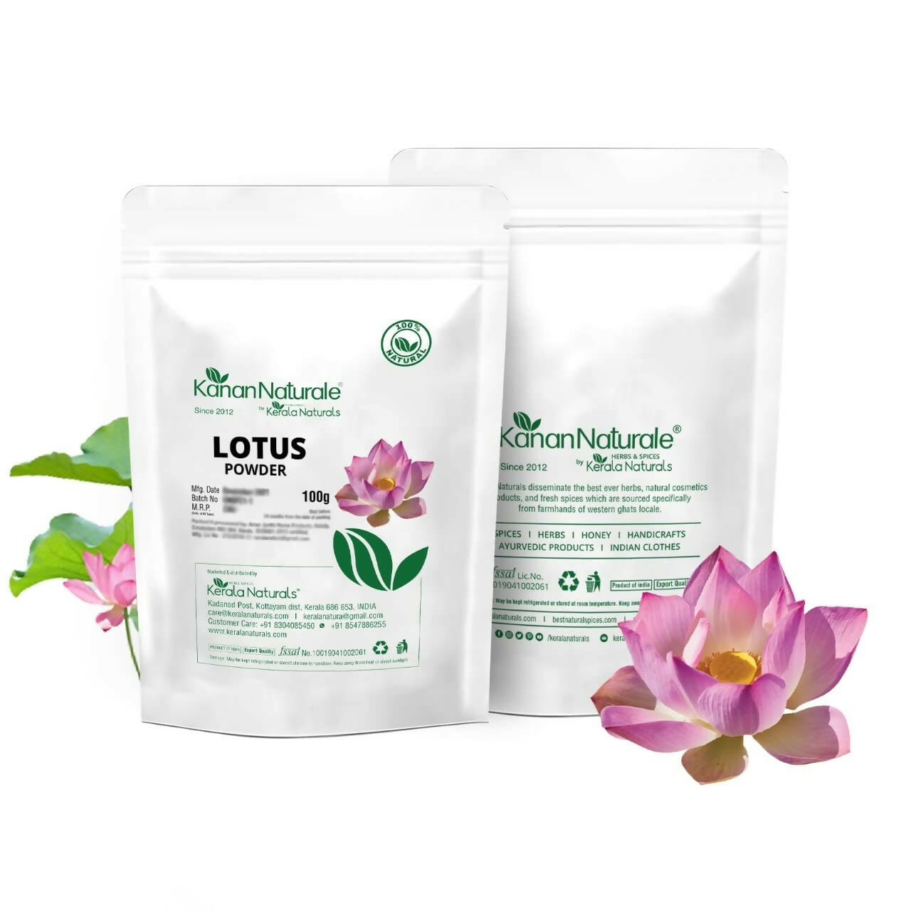 Kerala Naturals Lotus Powder - Swadesiicart